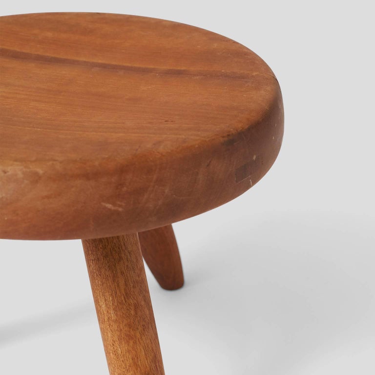 Mahogany A Low Stool by Charlotte Perriand For Sale