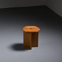 Pair of Low Stools, René Martin, Méribel France