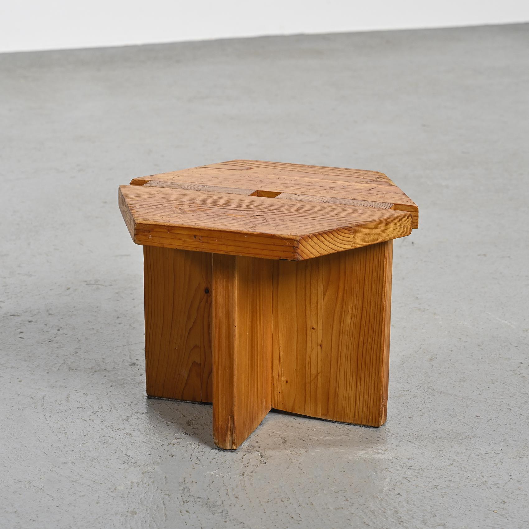 20th Century Pair of Low Stools, René Martin, Méribel France