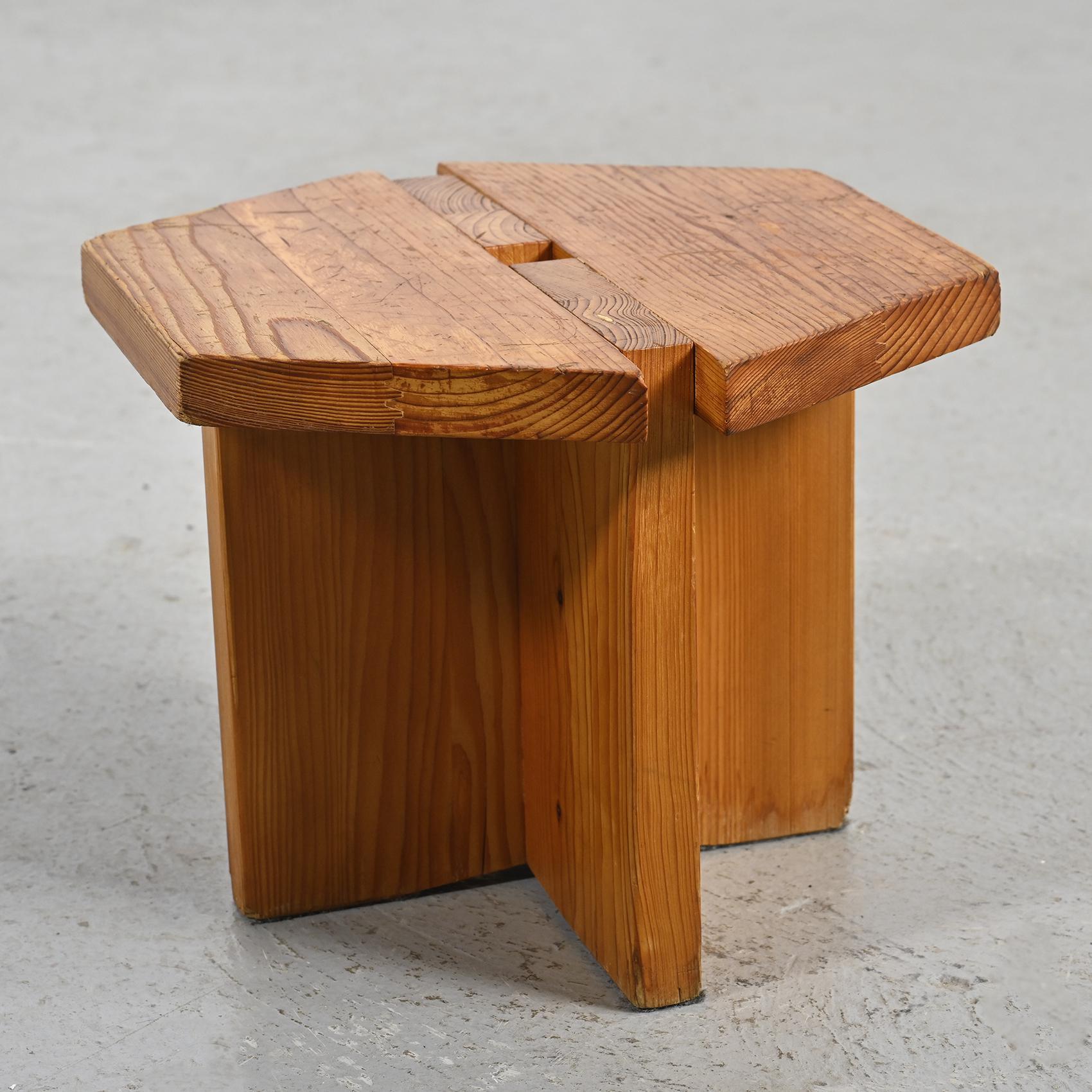Pair of Low Stools, René Martin, Méribel France 2
