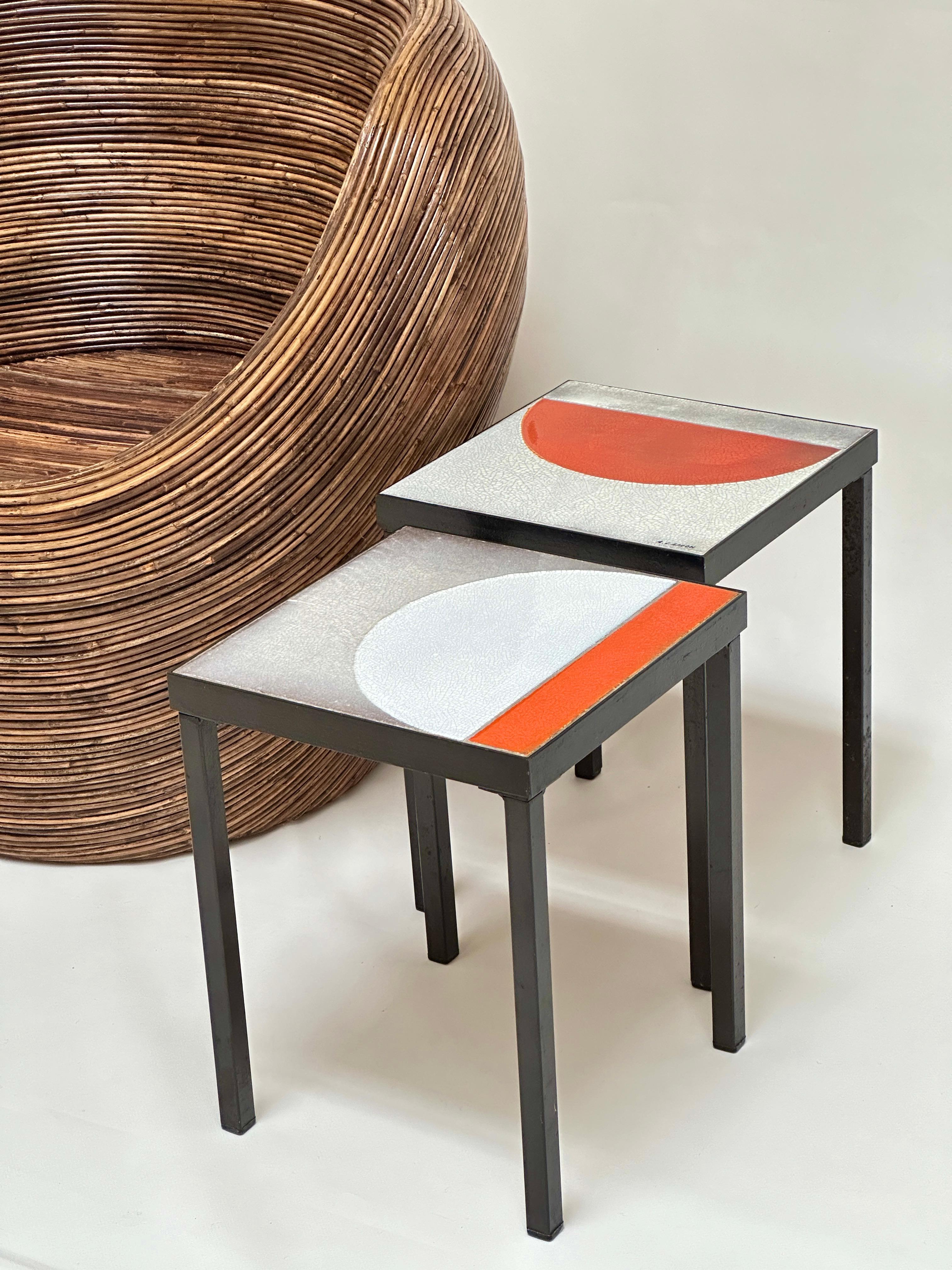 Pair of Low Tables, Roger Capron, Vallauris, c. 1965 For Sale 2