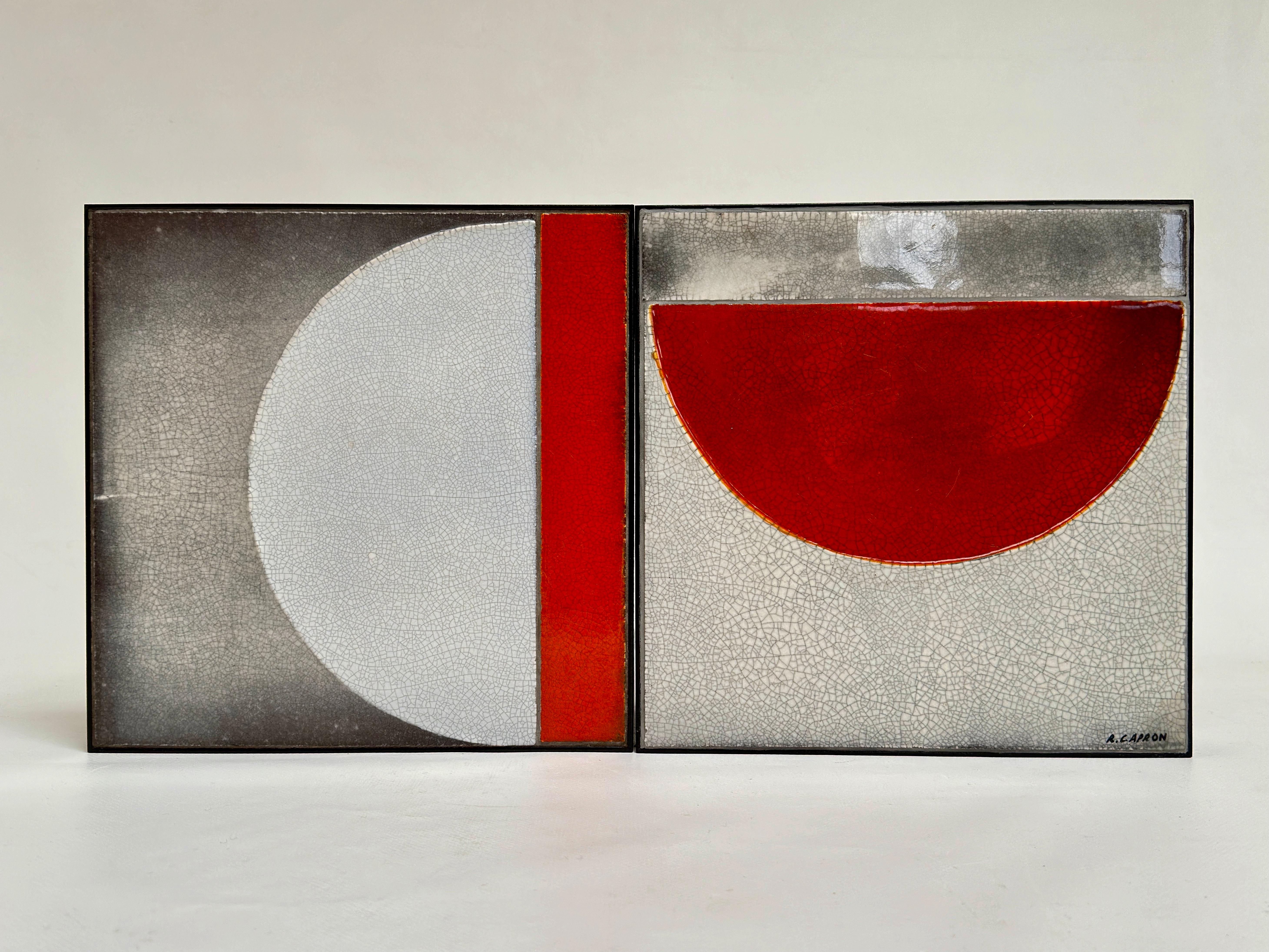 Ein Paar niedrige Tische, Roger Capron, Vallauris, um 1965 (Mitte des 20. Jahrhunderts) im Angebot
