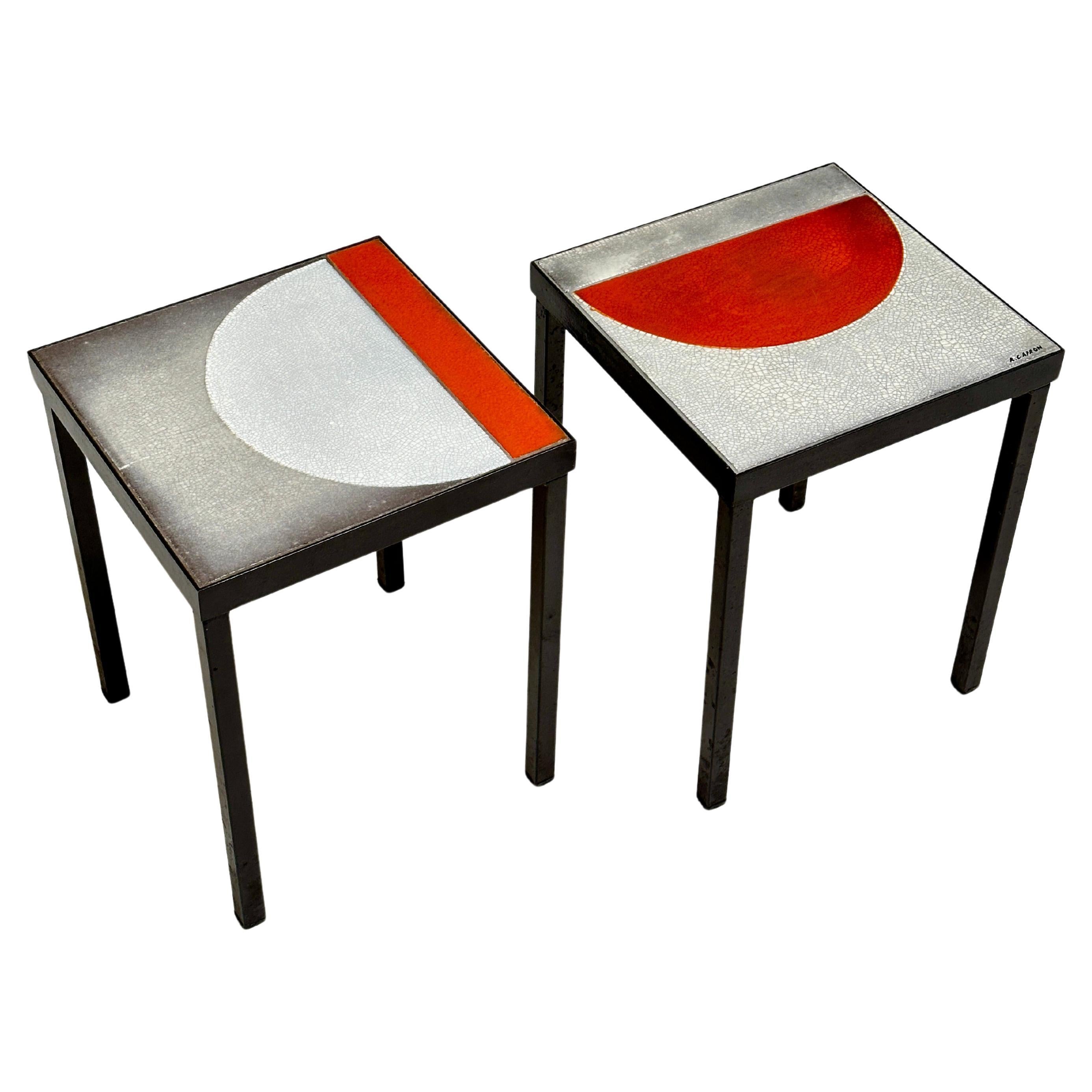 Ein Paar niedrige Tische, Roger Capron, Vallauris, um 1965 im Angebot