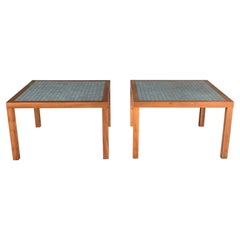 Pair of Low Tile Tables by Martz