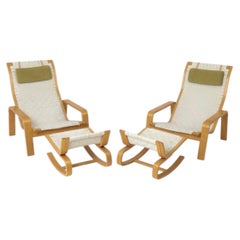 Pair of low vintage Pulkka lounge Chairs by Ilmari Lappalainen for IKEA