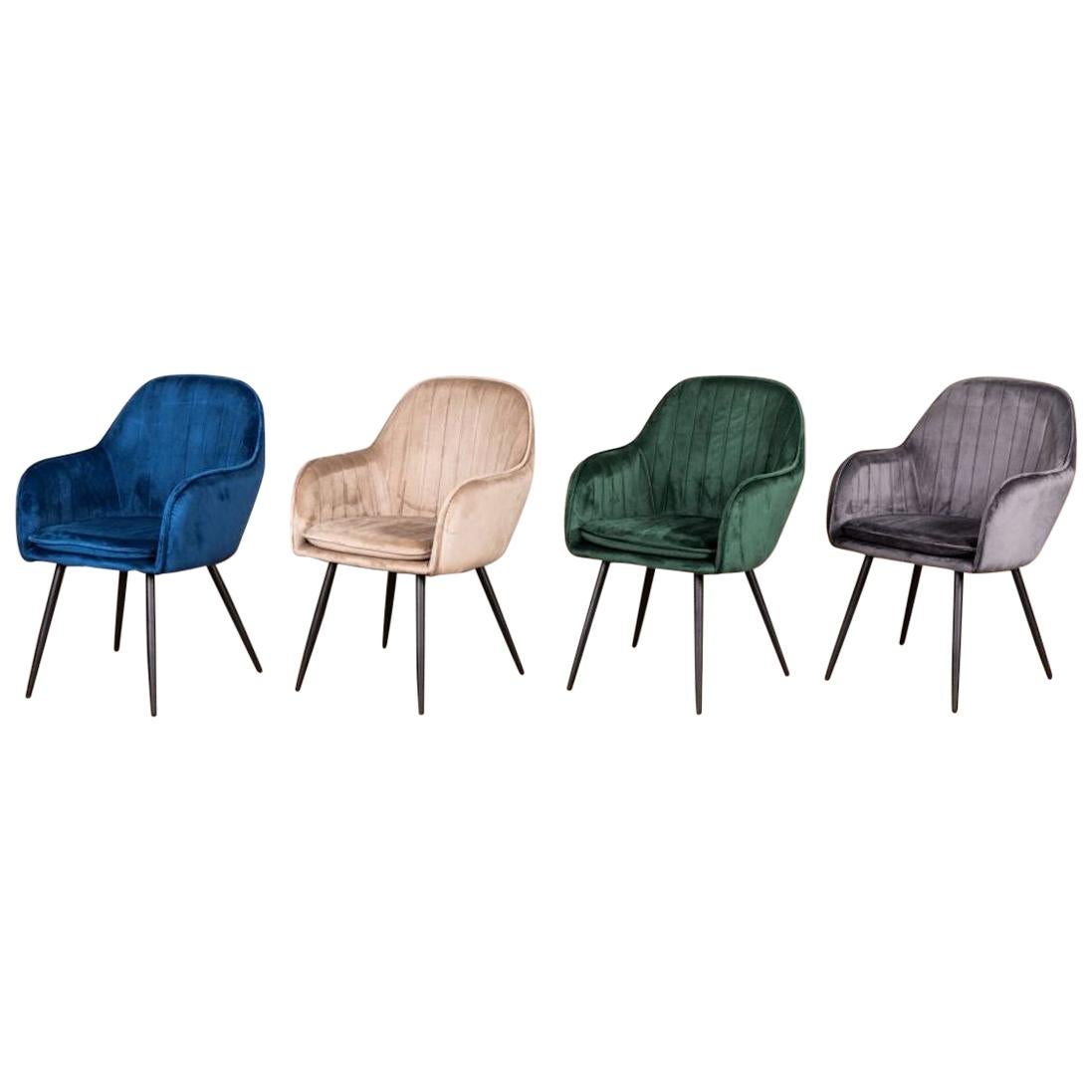 Pair of Lowry Velvet Dining Chairs, 20th Century For Sale