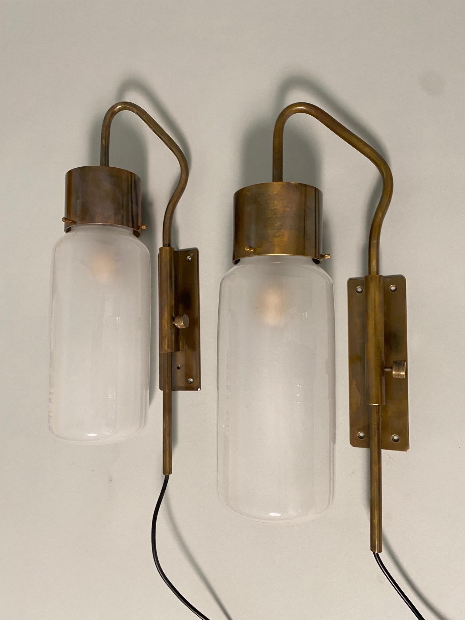 Brass Pair of LP10 Wall Lights by Luigi Caccia Dominioni, Azucena 