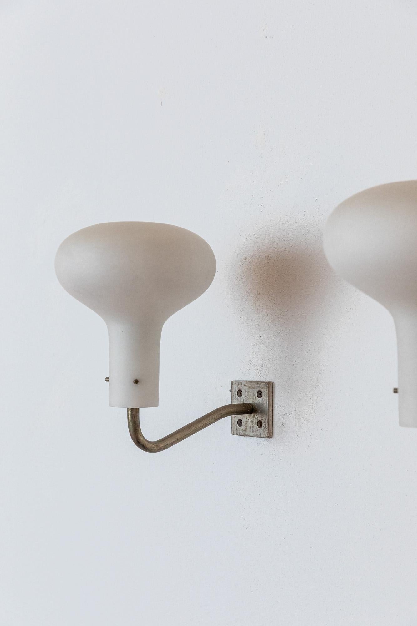 Mid-Century Modern Pair of LP12 wall lights by Ignazio Gardella for Azucena, Italy, 1950