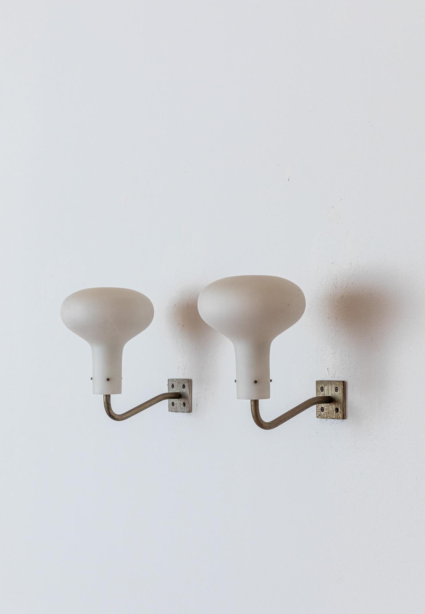 Italian Pair of LP12 wall lights by Ignazio Gardella for Azucena, Italy, 1950