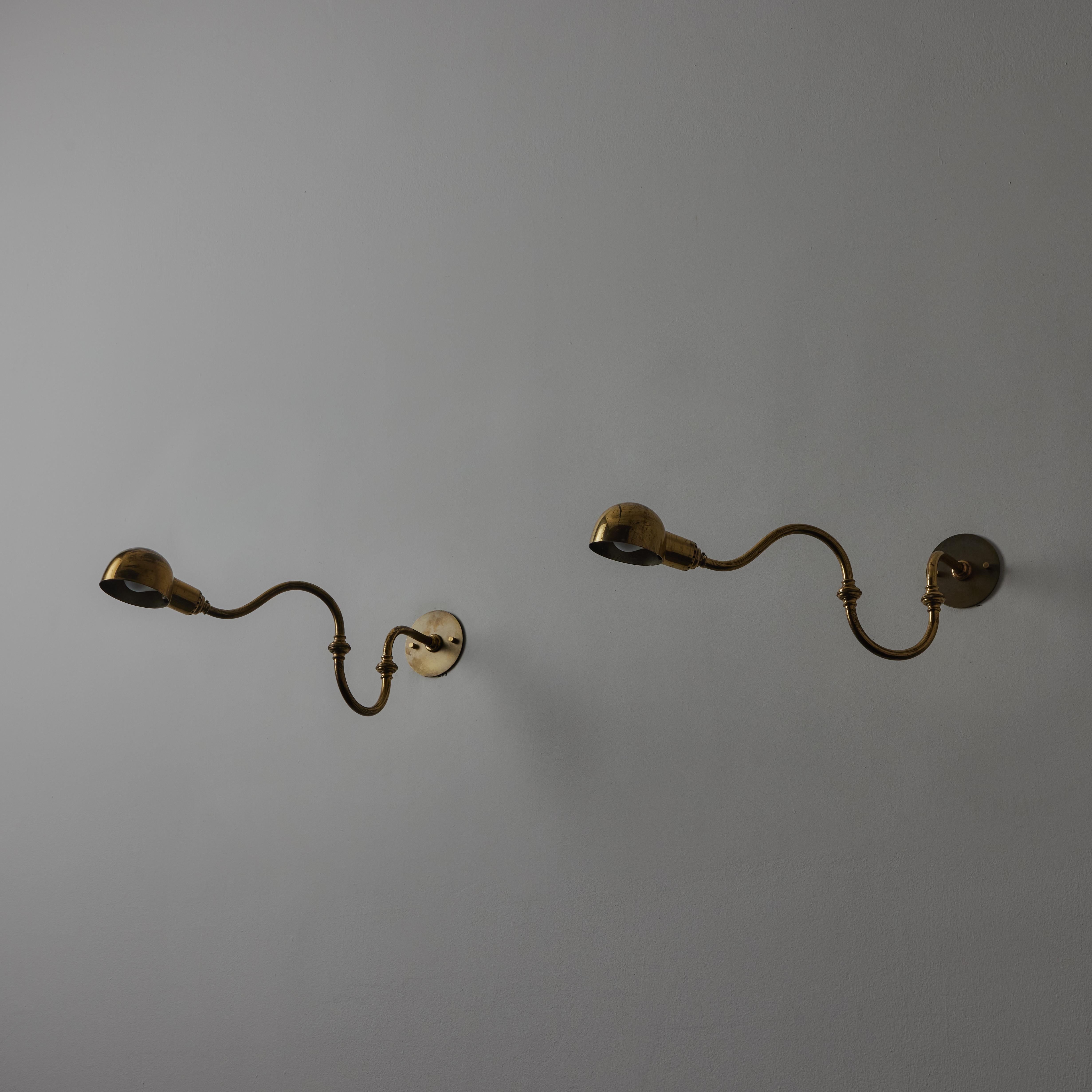 Patinated Pair of LP15 'Tromba' Sconces by Luigi Caccia Dominioni for Azucena