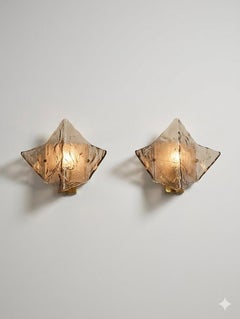 Pair of LP253 Murano glass sconces appliques by Carlo Nason for Mazzega 70s