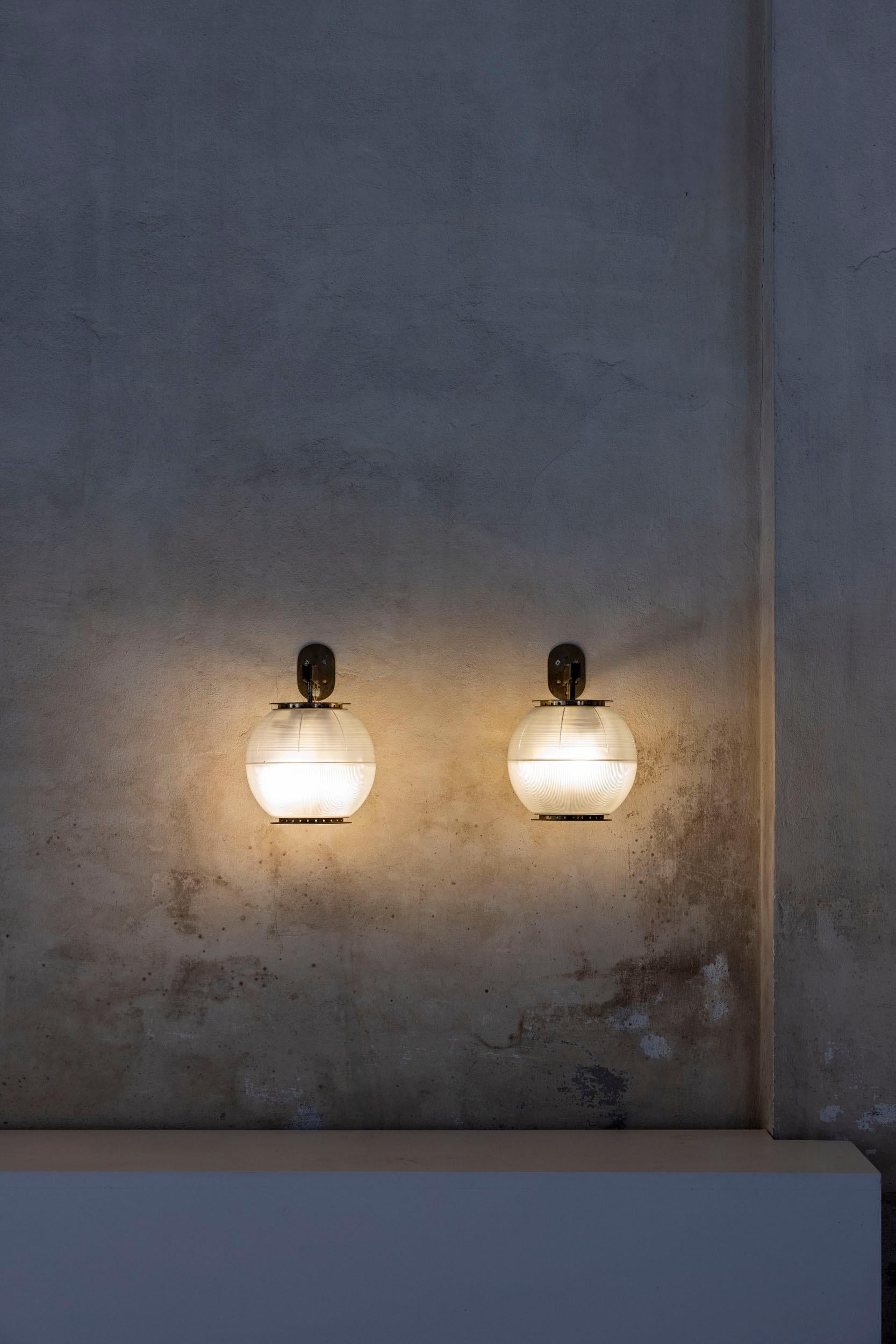 Brass Pair of Lp7 wall lamps by Ignazio Gardella for Azucena, Italy, 1955