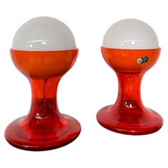 Pair of LT216 Table Lamps by Carlo Nason for Mazzega, 1960s