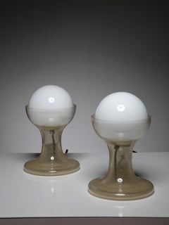 Pair of Lt216 Table Lamps by Nason for Mazzega, Italy, 1970s