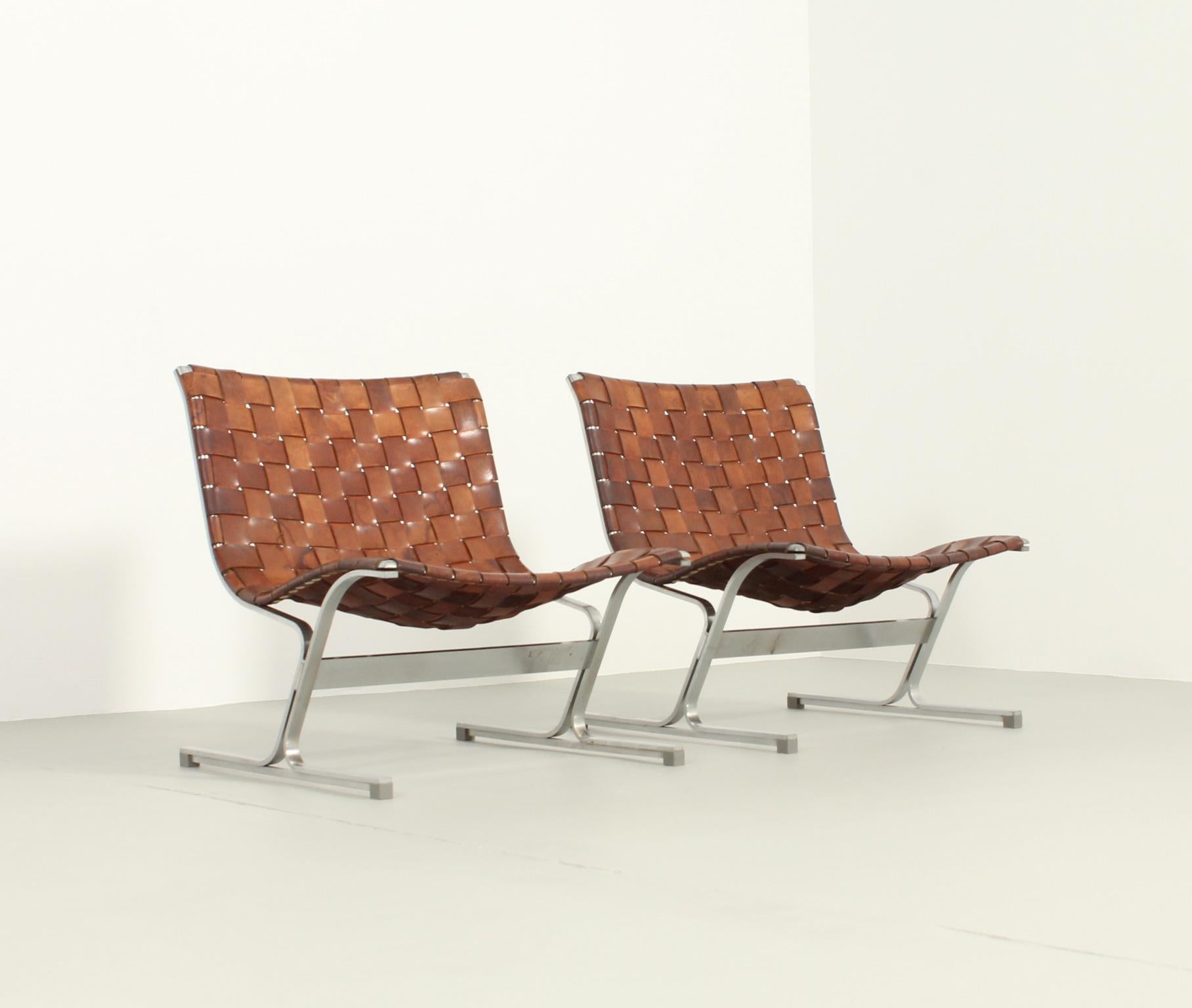 Mid-Century Modern Pair of Luar Lounge Chairs by Ross Littell, 1968