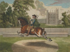 Pair of Lucas Vorsterman Colored Etching "the art of riding a horse"