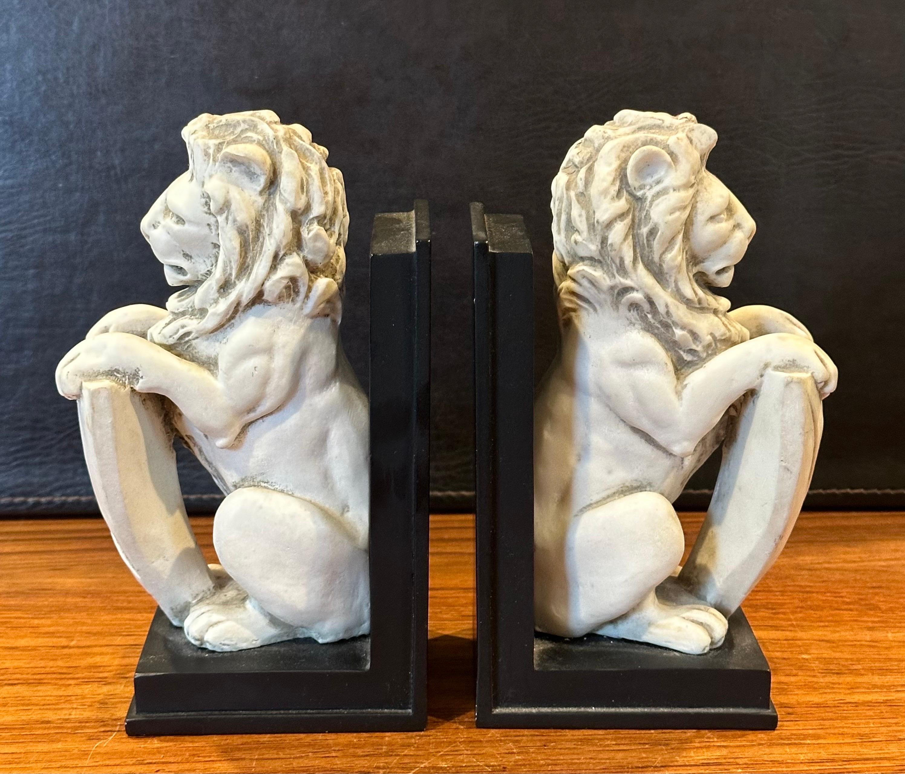 Cast Pair of Lucerne Lion Bookends by HPI For Sale