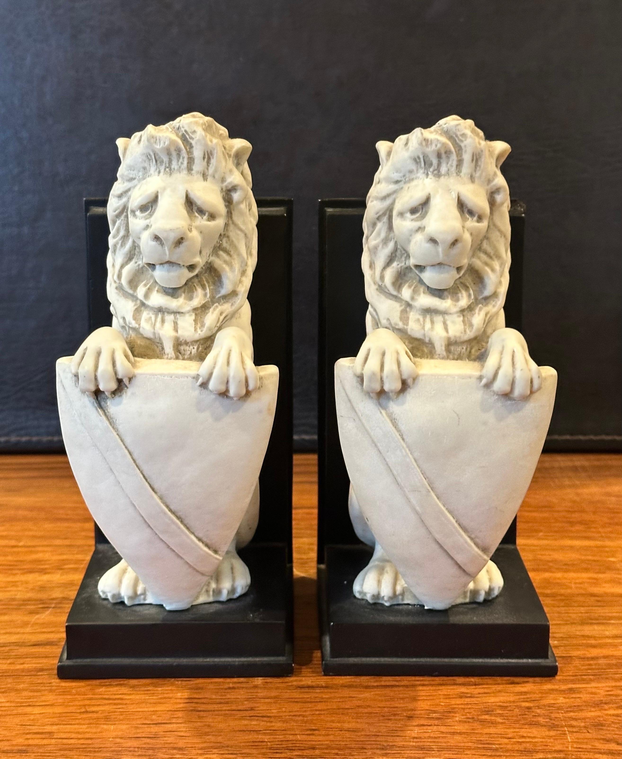 Pair of Lucerne Lion Bookends by HPI In Good Condition For Sale In San Diego, CA