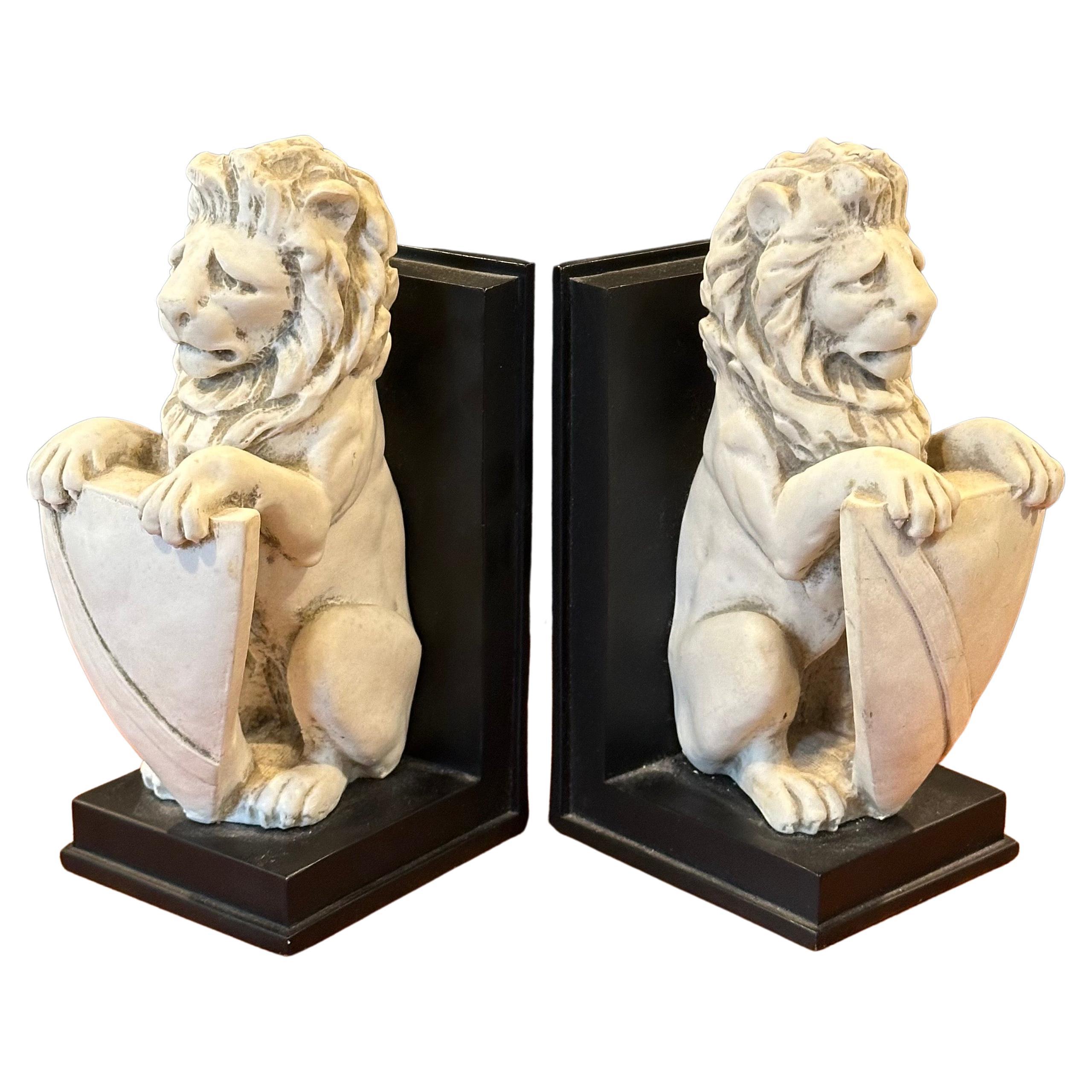 Pair of Lucerne Lion Bookends by HPI For Sale