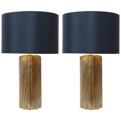 Pair of Luciano Frigerio Bronze Table Lamps, circa 1970