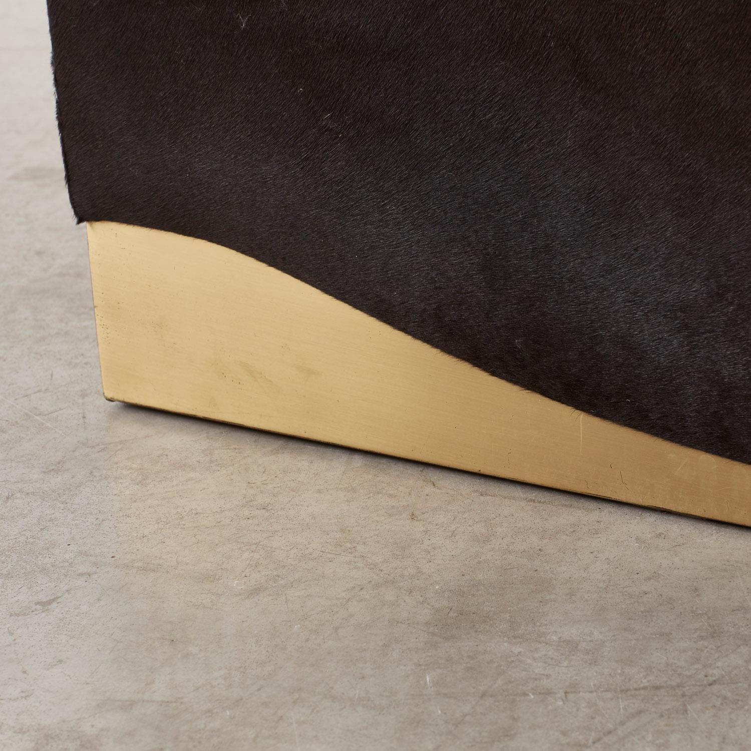 Pair of Luciano Frigerio ponyhair armchairs & ottoman - Italy, 1970s For Sale 7