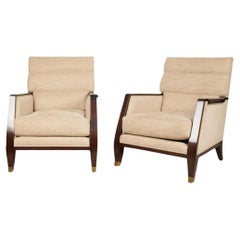 Pair of Lucien Rollin for William Switzer Art Deco Club Chairs