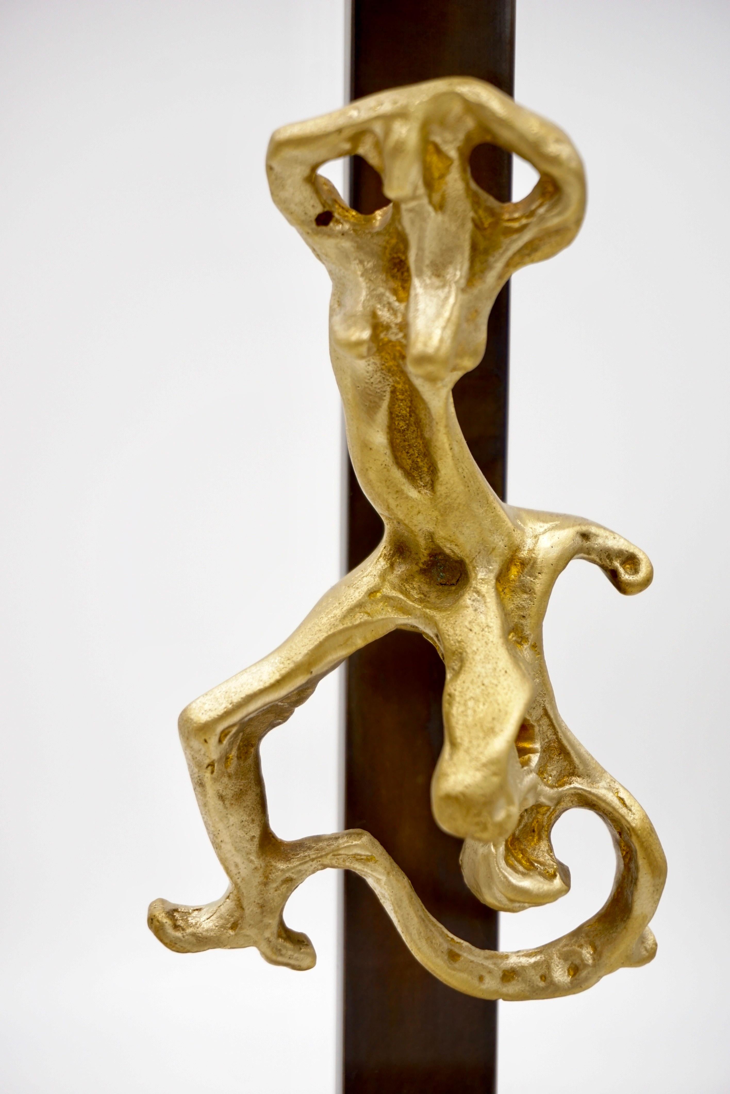 Paar Lucio Fontana-Skulpturen Bronze-Tischlampen mit weiblichen Figuren, 1950–2021 im Angebot 6