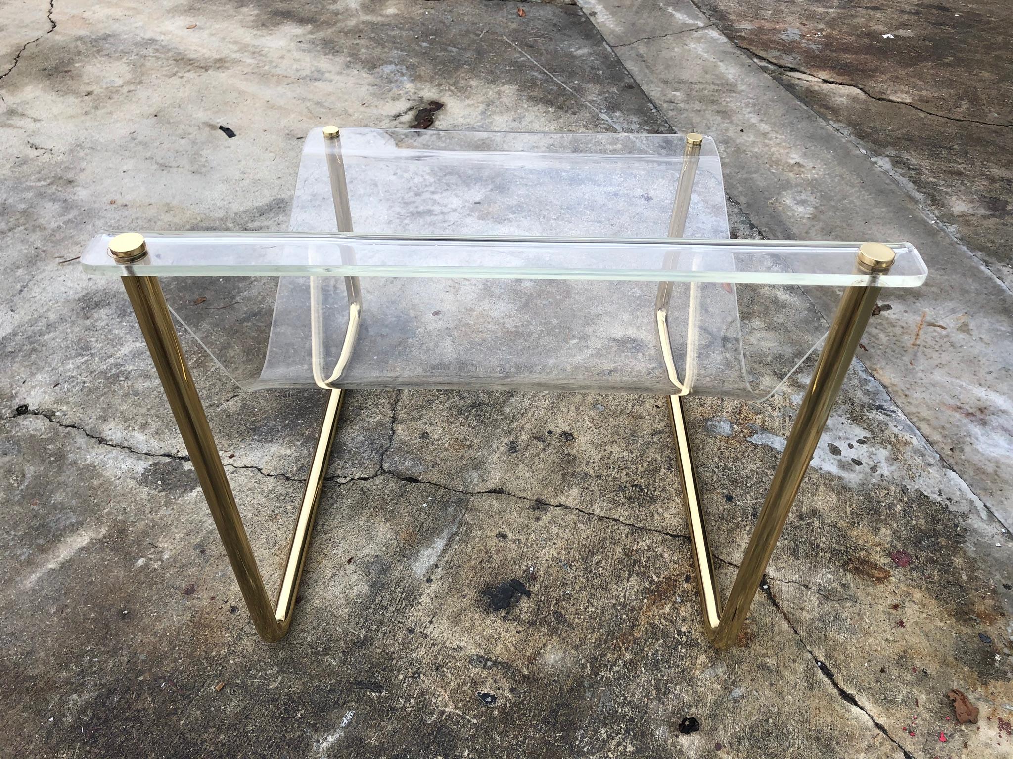 Pair of Lucite and Brass 