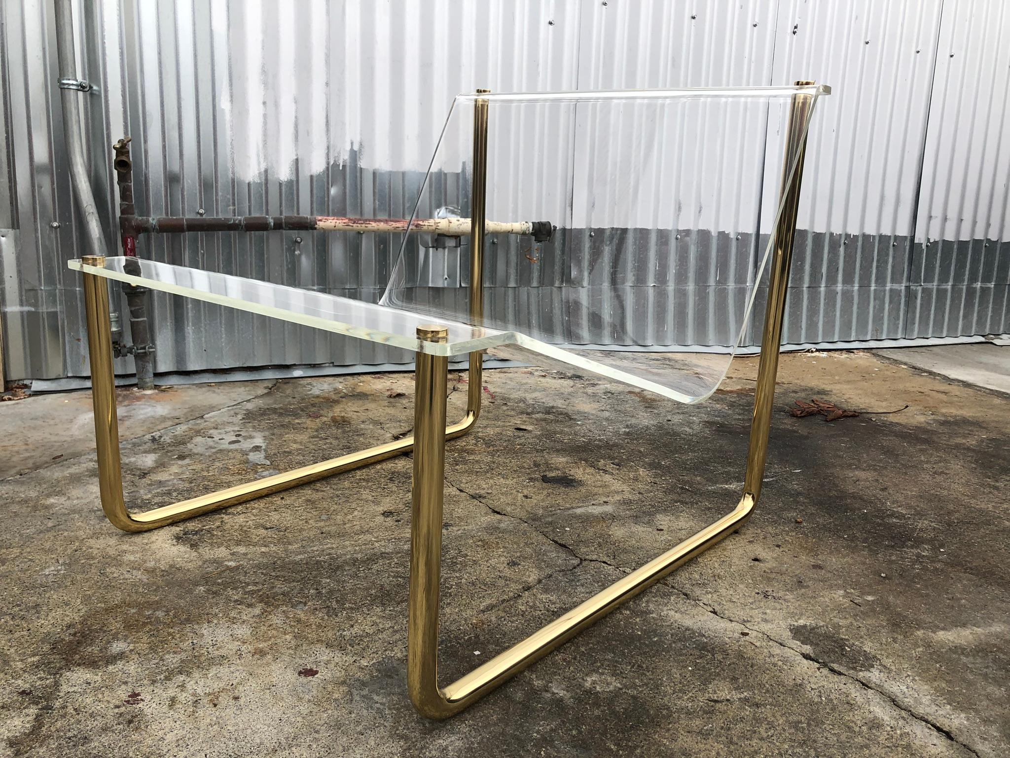 Pair of Lucite and Brass 