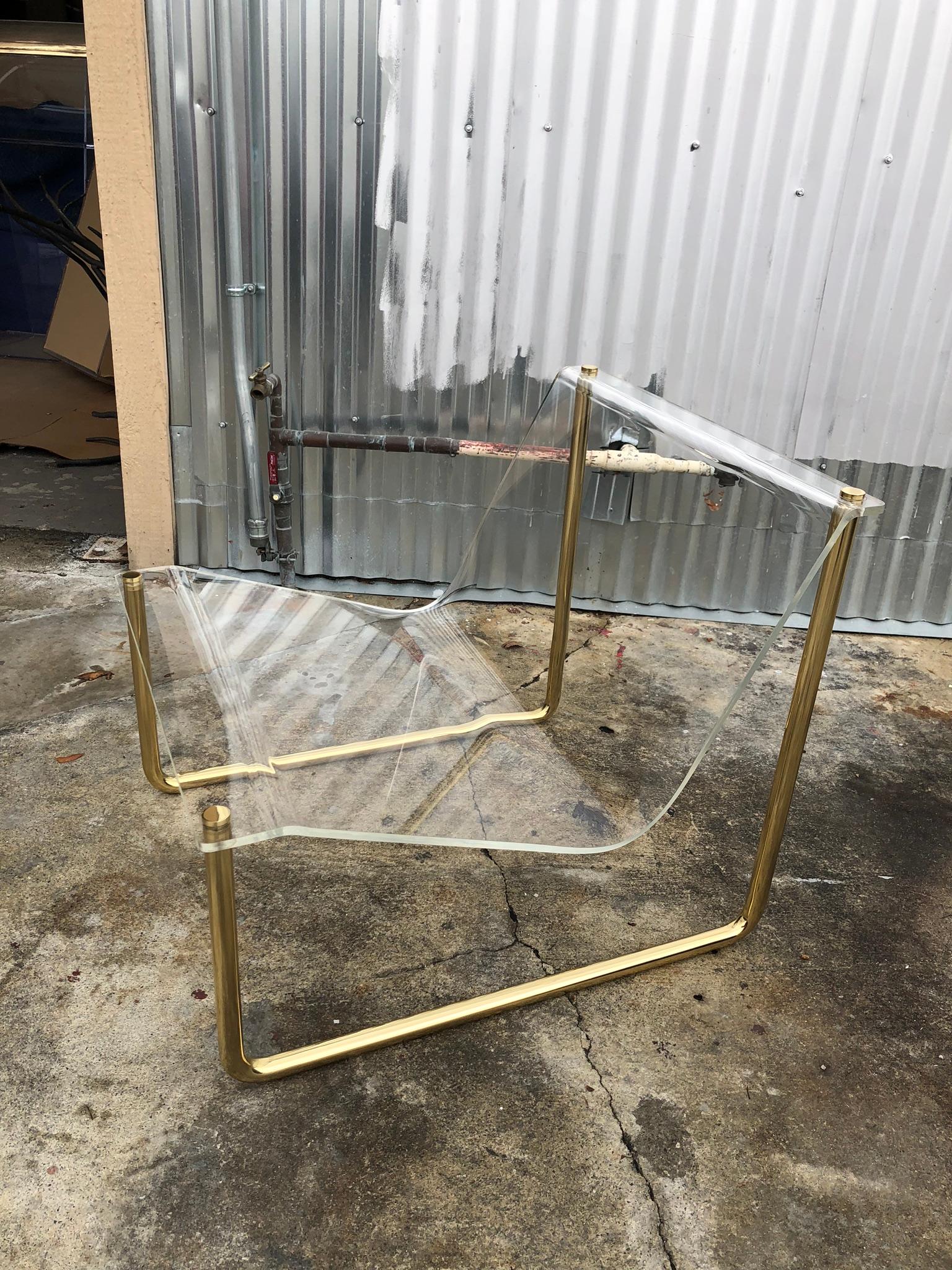 Pair of Lucite and Brass 