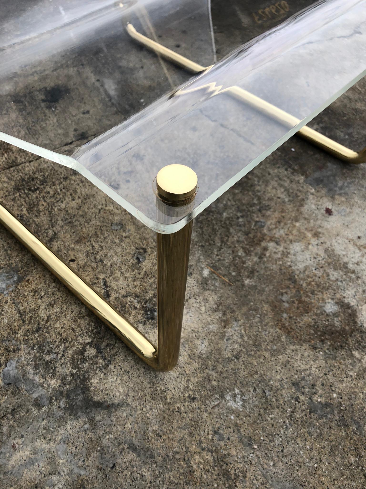 Pair of Lucite and Brass 