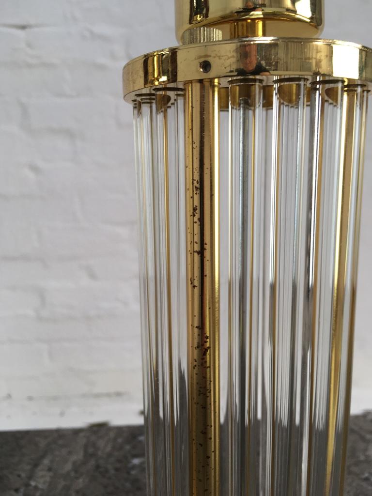 Pair of Lucite and Brass Table Lamps 1970s 6