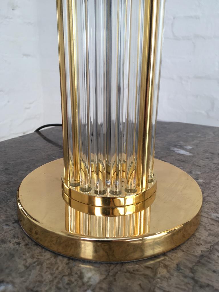 Pair of Lucite and Brass Table Lamps 1970s In Good Condition In Melbourne, AU