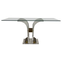 Paire de tables console en lucite et métal