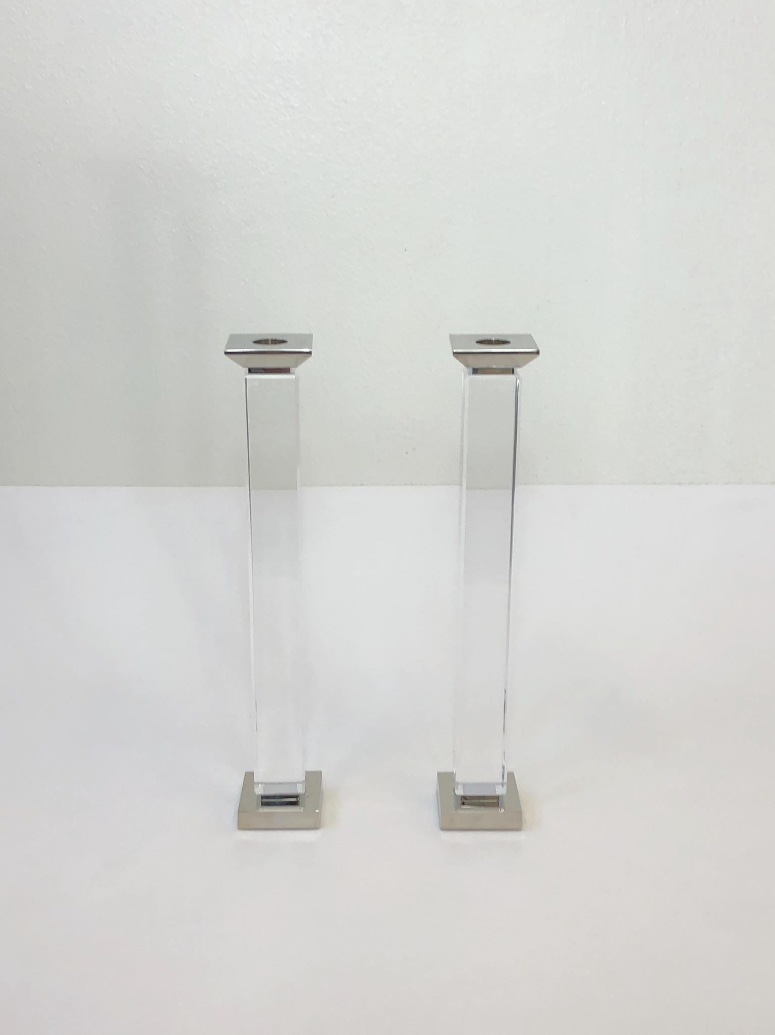 lucite candlesticks