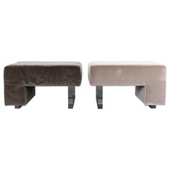 Pair of Lucite and Stainless Steel "Omnibus" Benches by Vladimir Kagan for Gucci