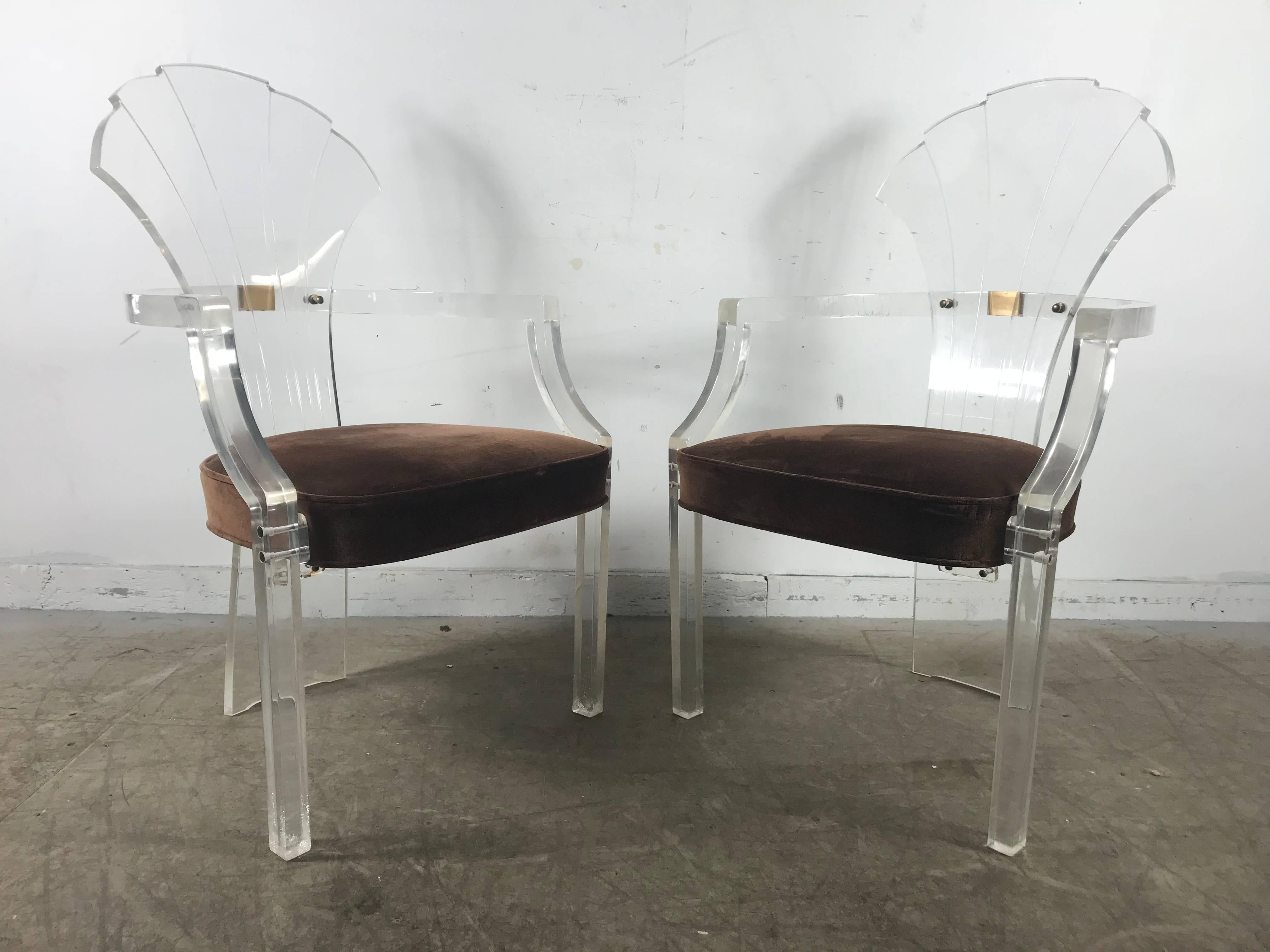 Pair of Lucite Arm Chairs by Hill Manufacturing after Charles Hollis Jones In Good Condition In Buffalo, NY