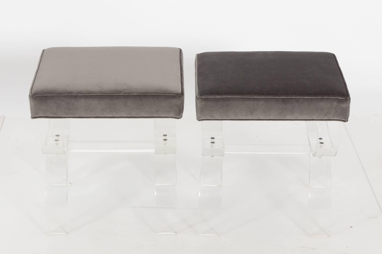 Pair of Lucite Benches by Hill Manufacturing, circa 1970 For Sale 5