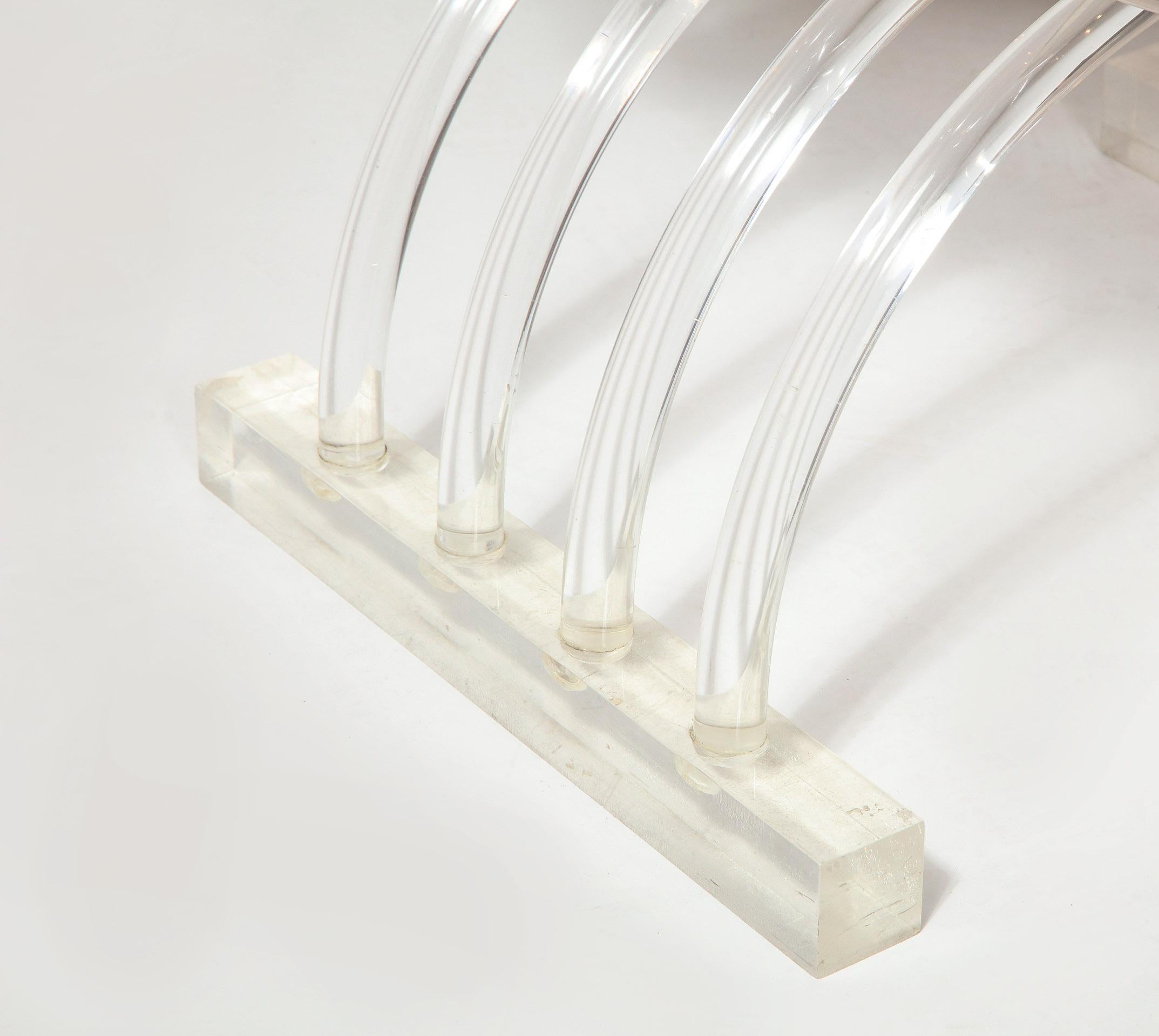 Pair of Lucite Benches 4