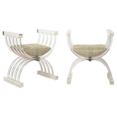 Pair of Lucite Benches