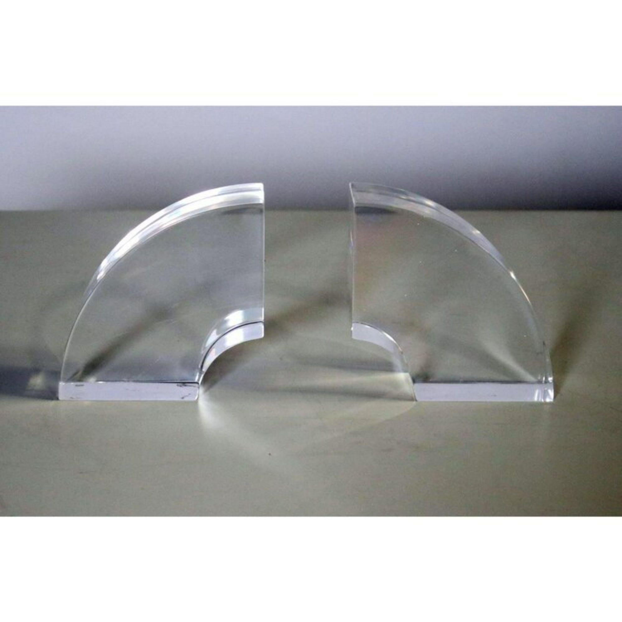 Post-Modern Pair of Lucite Bookends by Astrolite