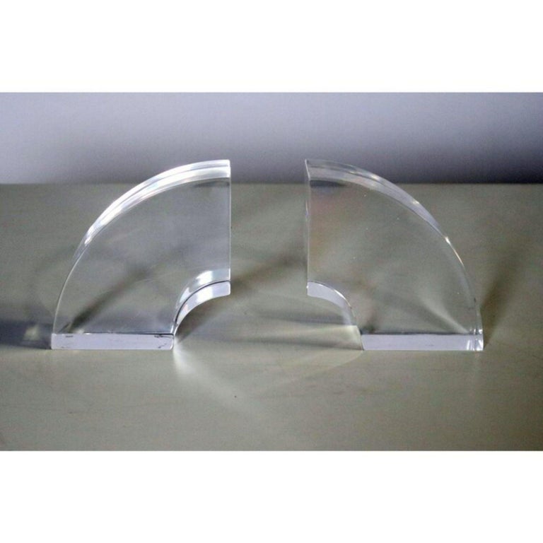 Post-Modern Pair of Lucite Bookends by Astrolite For Sale