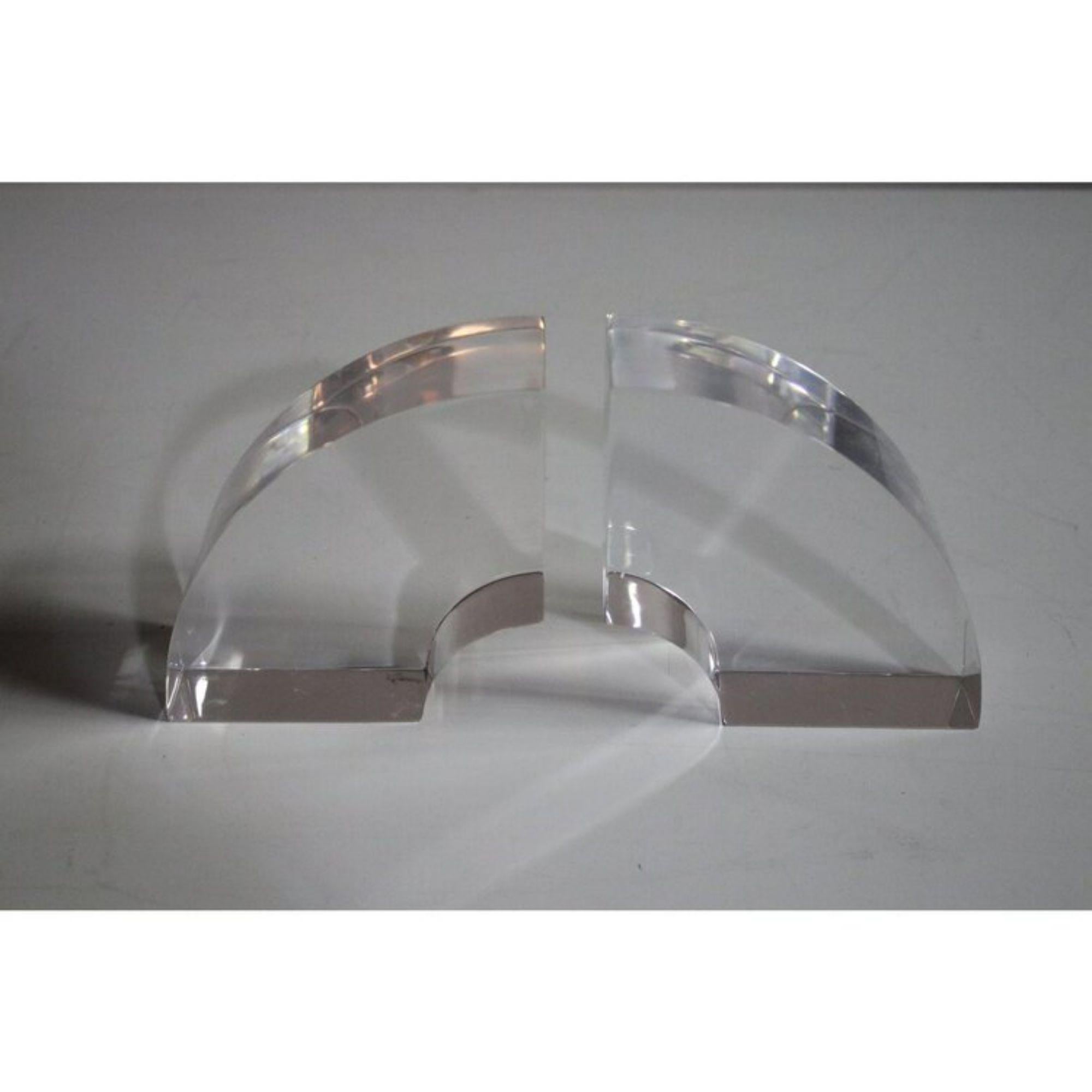 American Pair of Lucite Bookends by Astrolite