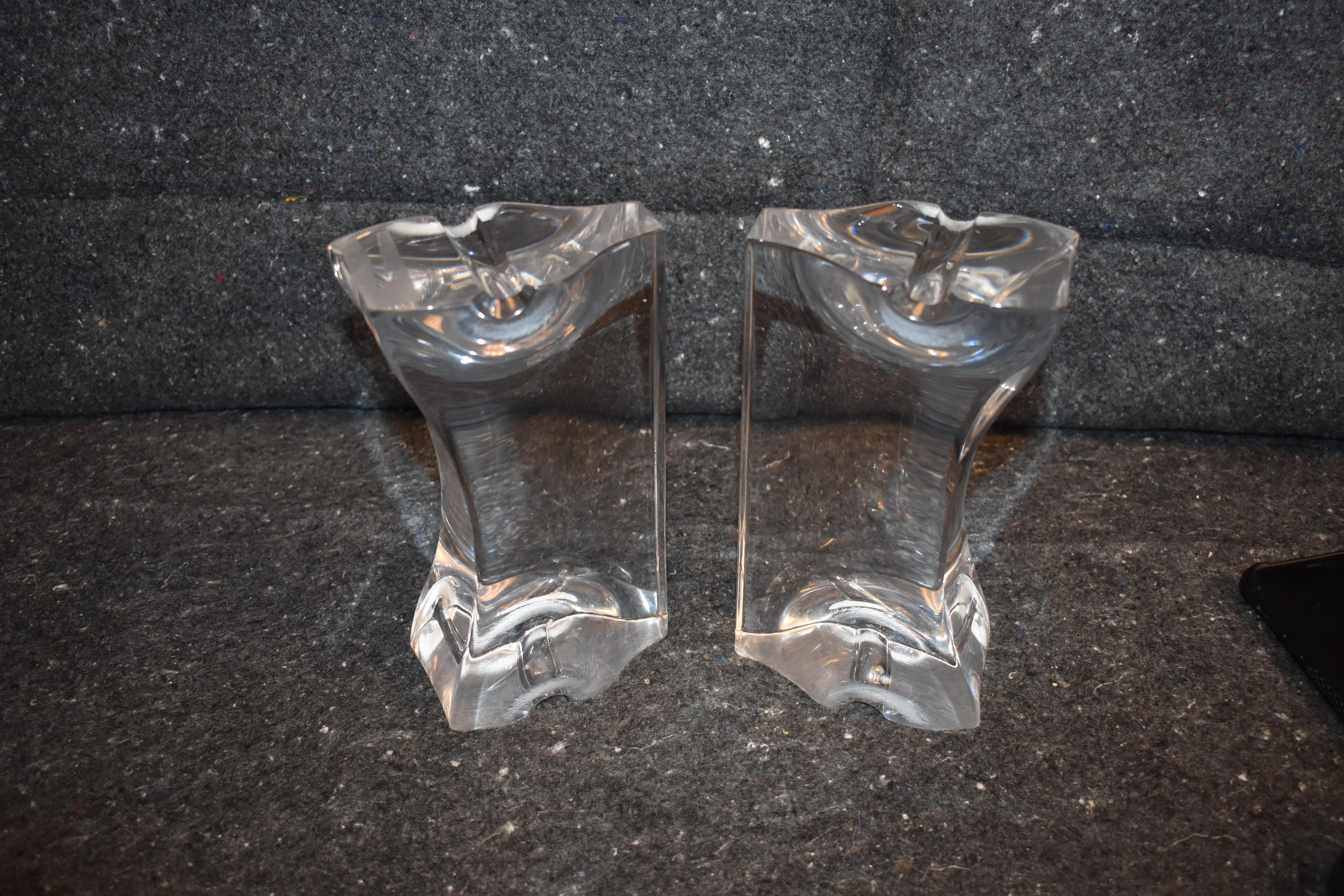 Pair of vintage Lucite bookends made with recycle acrylic bank window protection.