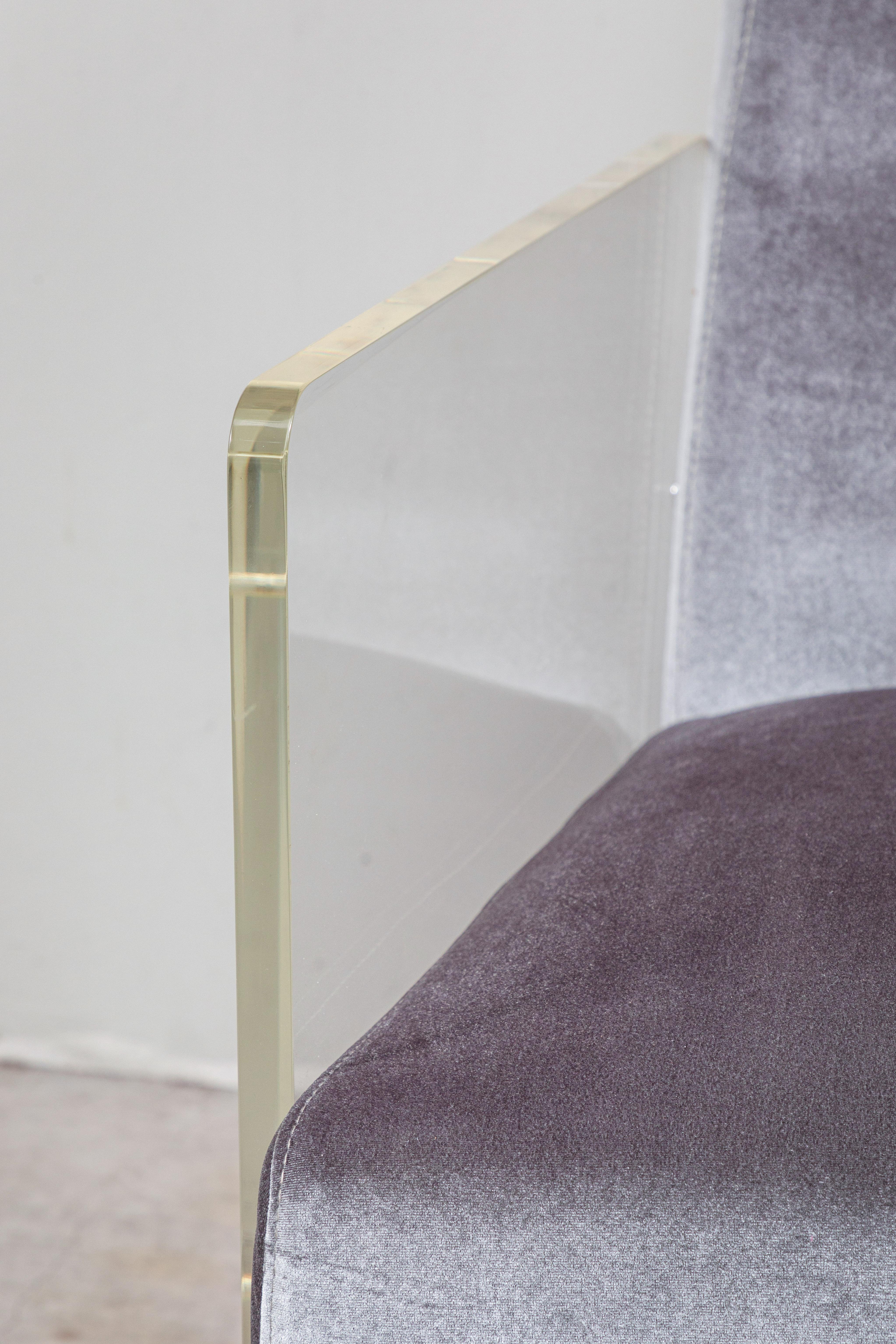 Tissu Paire de fauteuils club en lucite