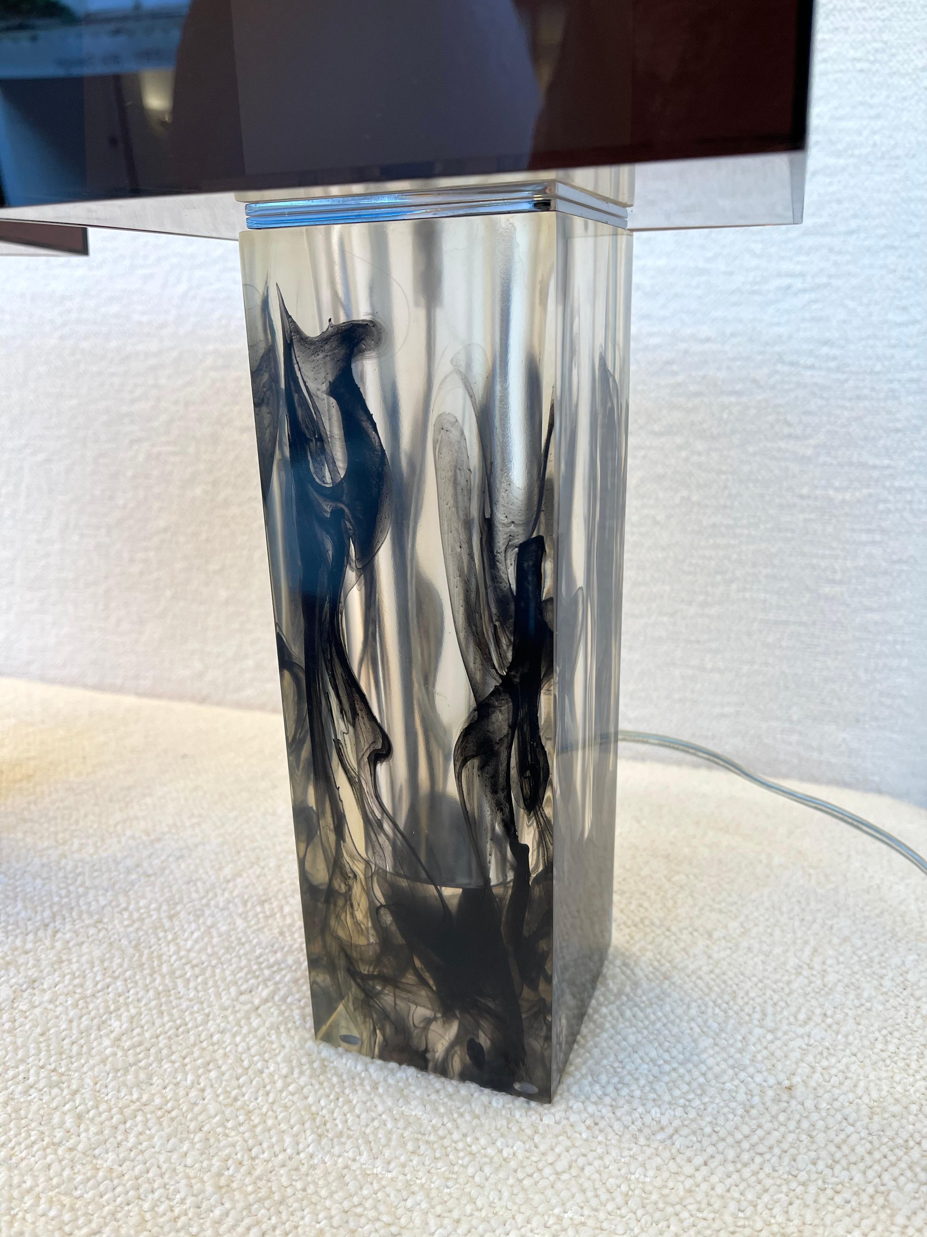 Pair of Lucite Cube Lamps by Ateljé Lyktan. Sweden, 1990s In Good Condition In SAINT-OUEN, FR