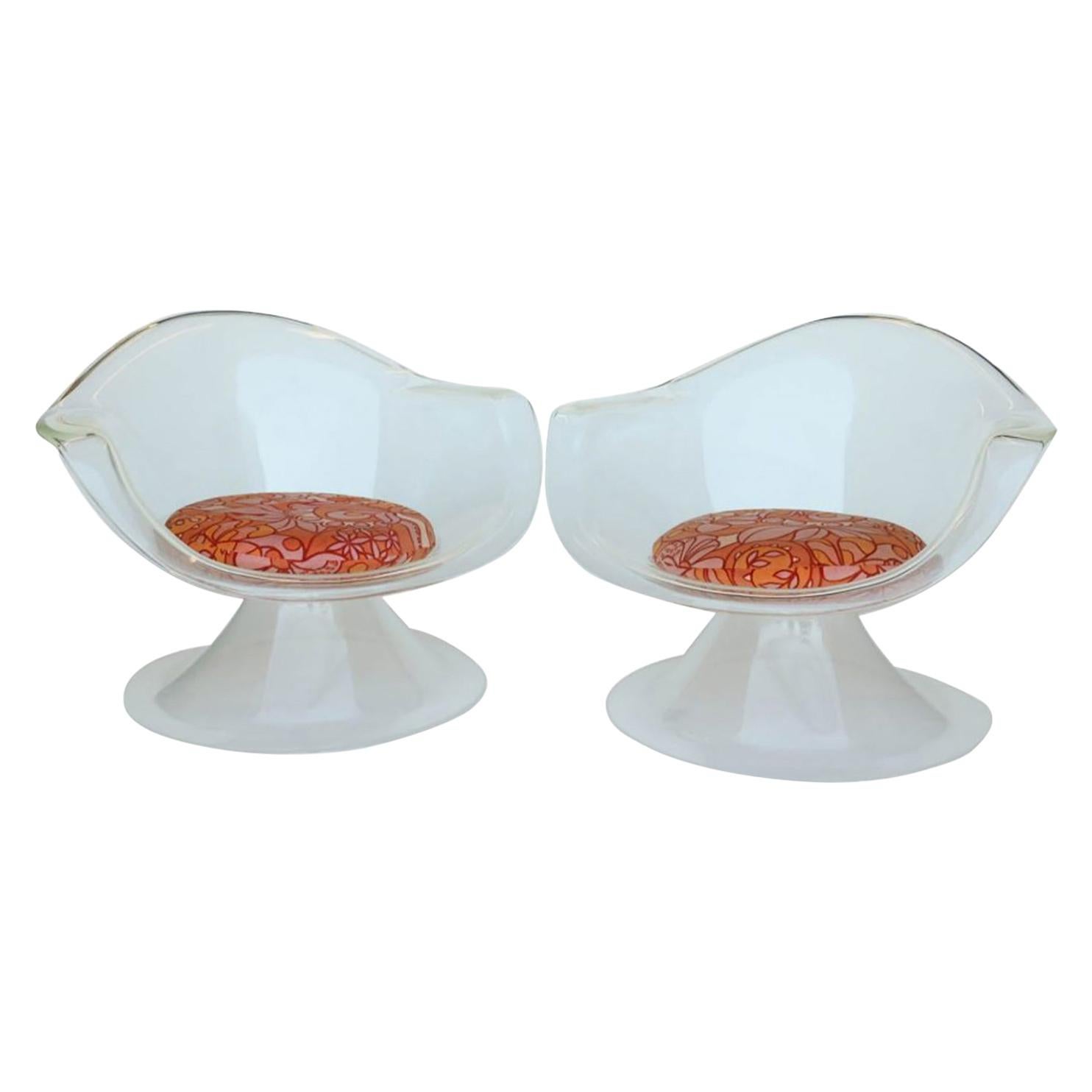 Pair of Lucite “Daffodil” Chairs from the Laverne’s “Invisible Group”