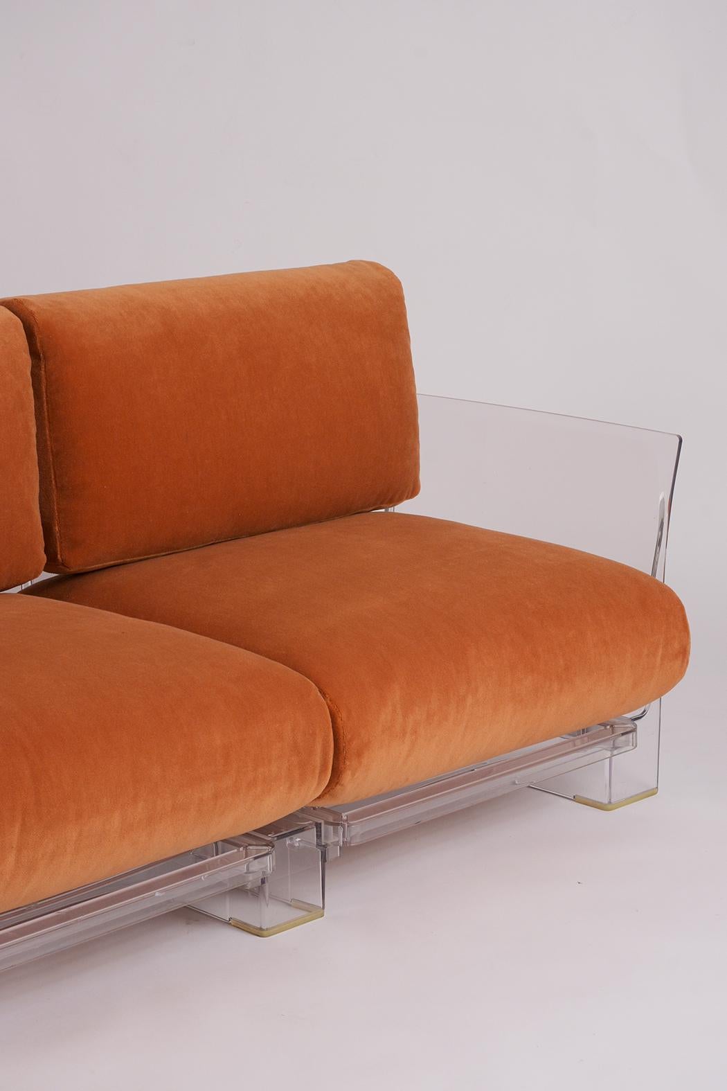 Pair of Lucite Loveseats or Sofas by Piero Lissoni for Kartell 1
