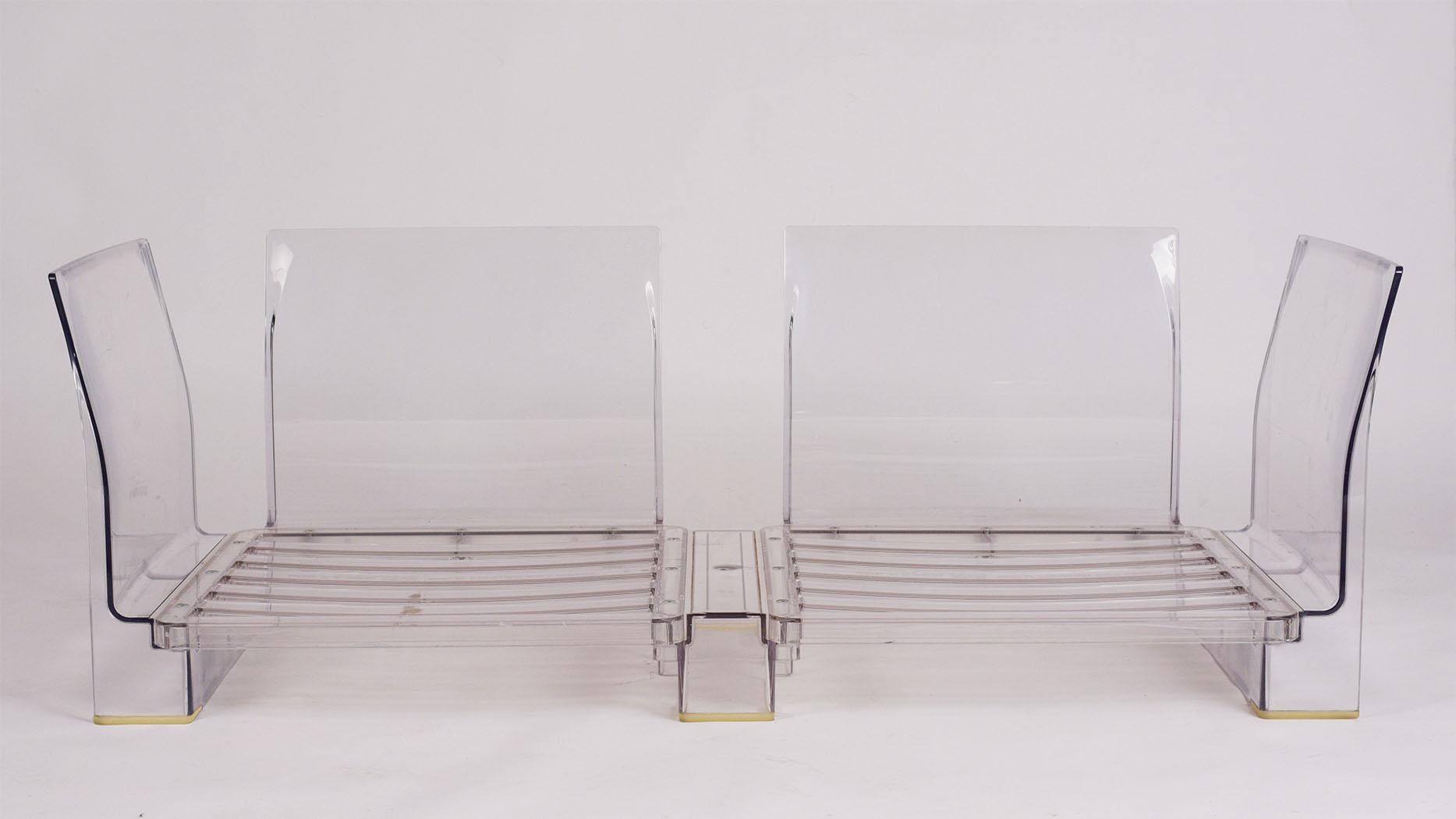 Modern Pair of Lucite Loveseats or Sofas by Piero Lissoni for Kartell