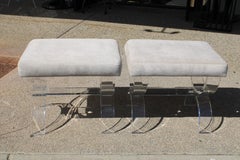 Pair of Lucite Ottomans